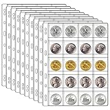  20 pagine tascabili per collezionisti, 10 fogli per monete portamonete porta monete con 9 fori standard per raccoglitori di monete, pagine per centesimi francobolli