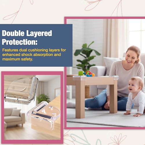 Image of Safe-O-Kid (Pack of 24) Smiley-Shaped Corner Guards with Strong 3 M Adhesive - Transparent, Extra Safe, BPA Free, Non-Toxic,Soft & Safe, Furniture Protectors