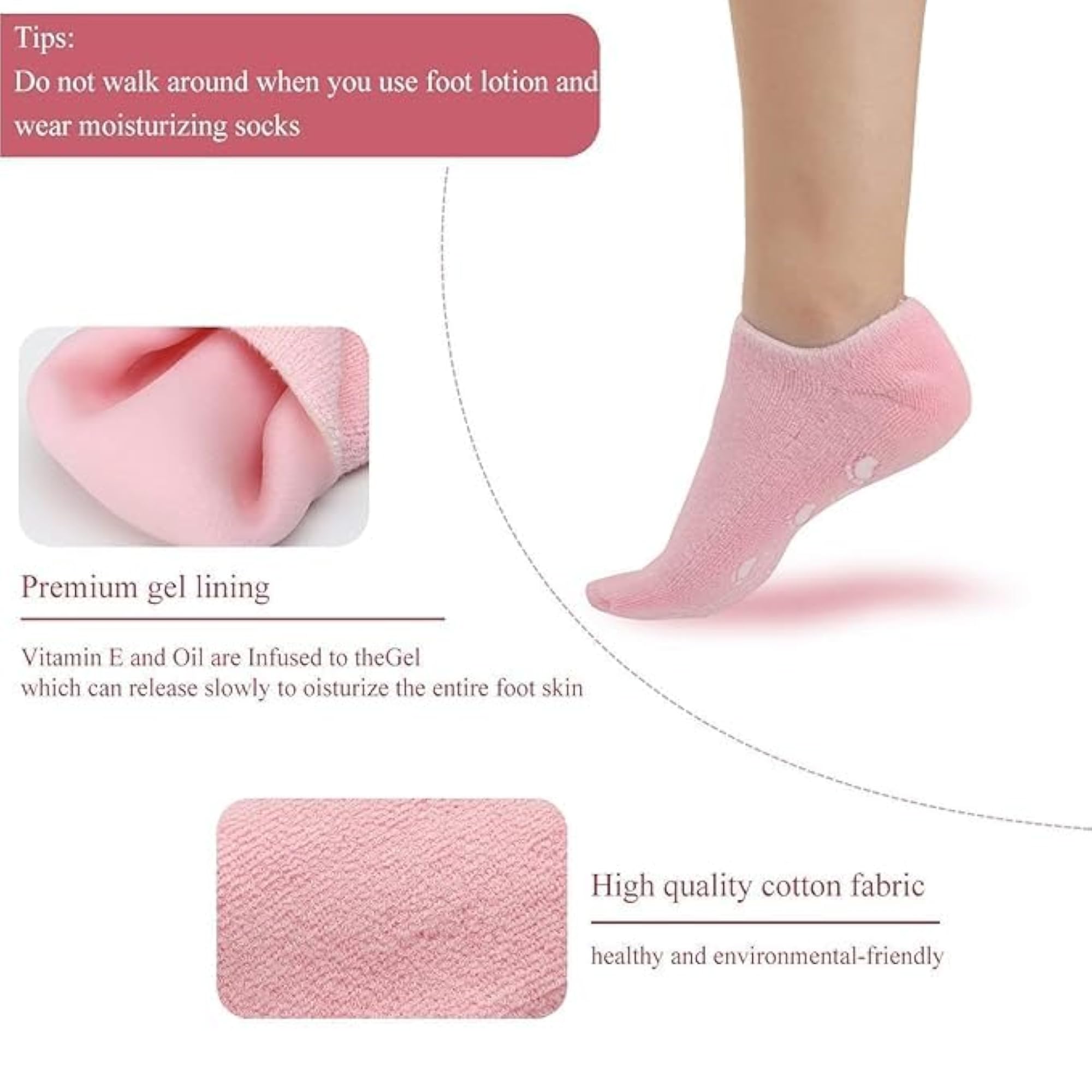 Anti Crack Silicone Heel Socks for Men & Women, Reusable