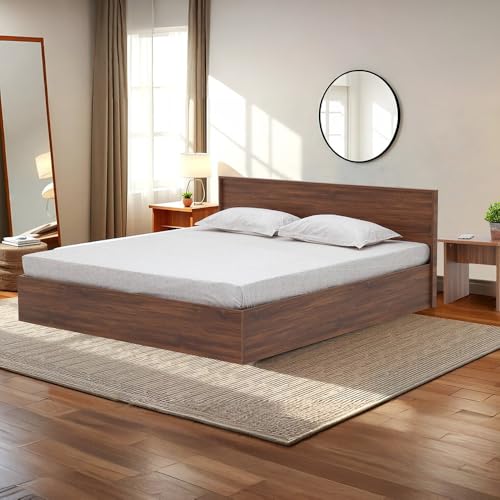 Image of Royaloak Taurian Queen Size Bed with Box Storage | Engineered Wood with Melamine Finish | Strong Base | Durable and Long Lasting | Modern Design