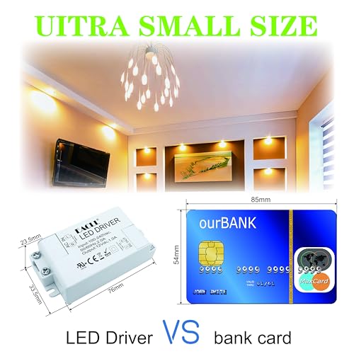 Image of LED Power Supply Driver AC 100-240V to DC 12V 1.0A 12W Transformer, for Driving Less Than 12W MR11 G4 MR16 GU5.3 LED Bulbs LED Light Strip, LED Lamp Adapter Driver Mini Power Supply, UL Listed