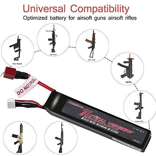 Airsoft Battery 11.1v 1100mAh 3S 25C Rechargeable LiPo Airsoft Batteries with Deans-T Connector for Airsoft Guns - Image 6