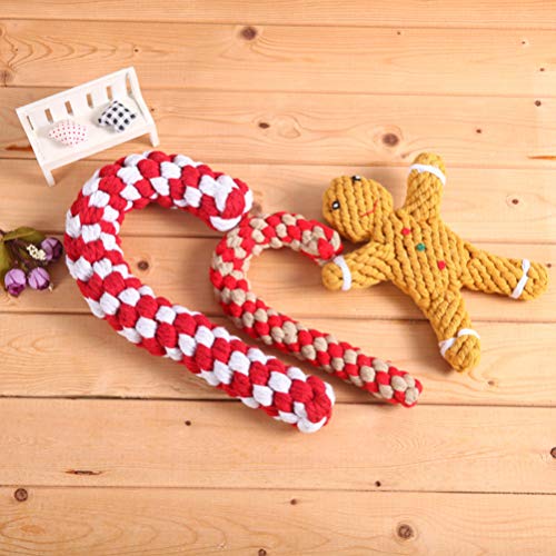 ABOOFAN Brinquedo de mastigar de Natal para cães de estimação, brinquedo de Natal de gengibre, homem