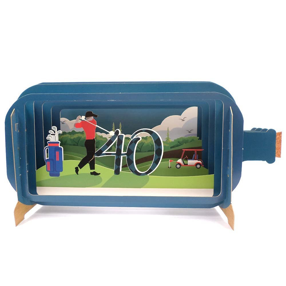 Message in A Bottle Golf 40th Pop Up Birthday Greeting Card by Alljoy Cards MIB102 MIB102