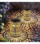 Solar Lanterns Outdoor Hanging Lights, Garden Decor Outdoor Solar Lights , Metal Waterproof LED D...