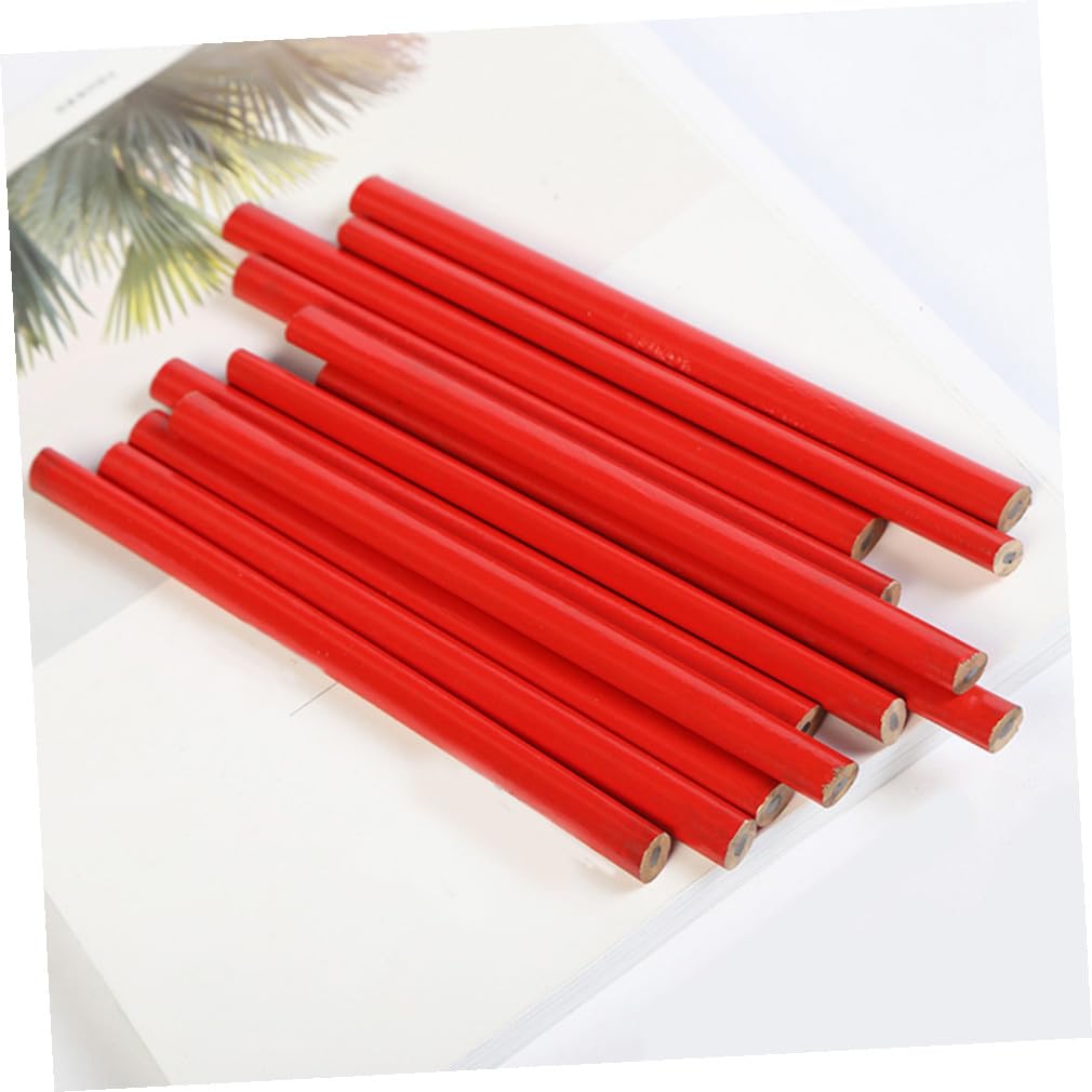 Homoyoyo Lápices de Carpintero Cómodos Octogonales 72 Rojos de Madera Lápices Planos para Marcar en Superficies Duras y Rugosas para Carpintería Profesional
