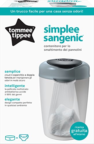 Tommee Tippee Simplee Sangenic Poubelle à couches gris