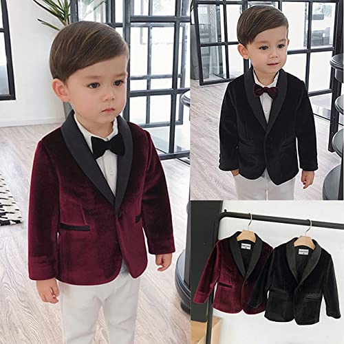 2025 Little Boy Velvet Toddler Blazers for Boy Children Kids Shawl Lapel Jacket STTZJK0012
