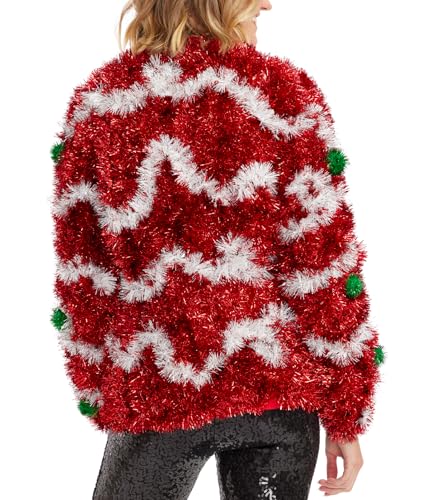 Image of Tipsy Elves Classic Cute Cardigan Ugly Christmas Sweaters for Women with Fun Patterns and Animals