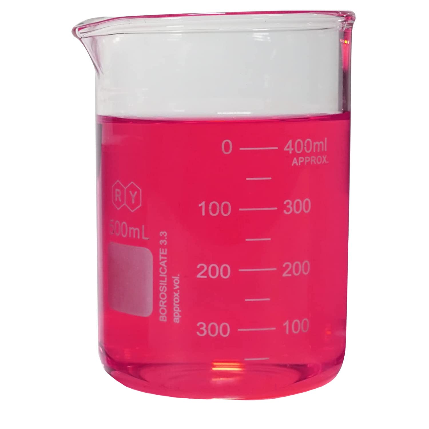 Bomex Scientific 500ml Glass Beaker 3.3 Borosilicate Glass Double Scale