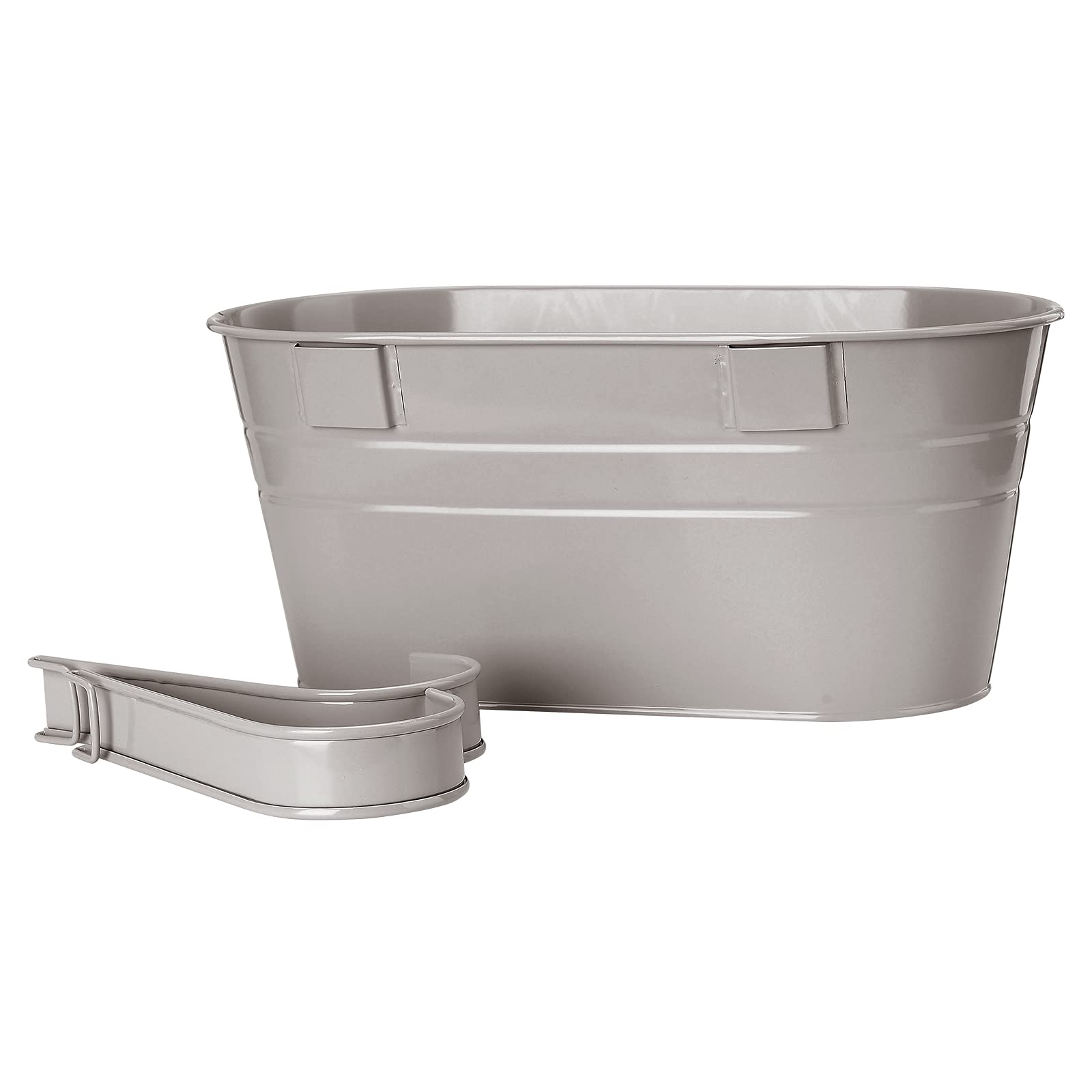 Lot de 4 pots de fleurs à suspendre en métal avec double crochet amovible pour clôture, balcon, jardin