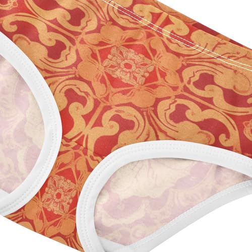 Girls' Organic Cotton Panties Organic Cotton Toddler Underwear for Toddler Girls Luxurious Orange Ornamental4