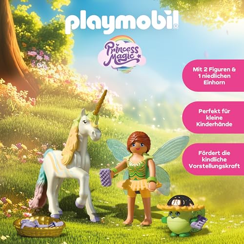 PLAYMOBIL | Magic Unicorns | Sammeleinhorn Regenbogenblume mit Fee | Fantasievolles Spielset für Einhornfans… – Ansicht 3