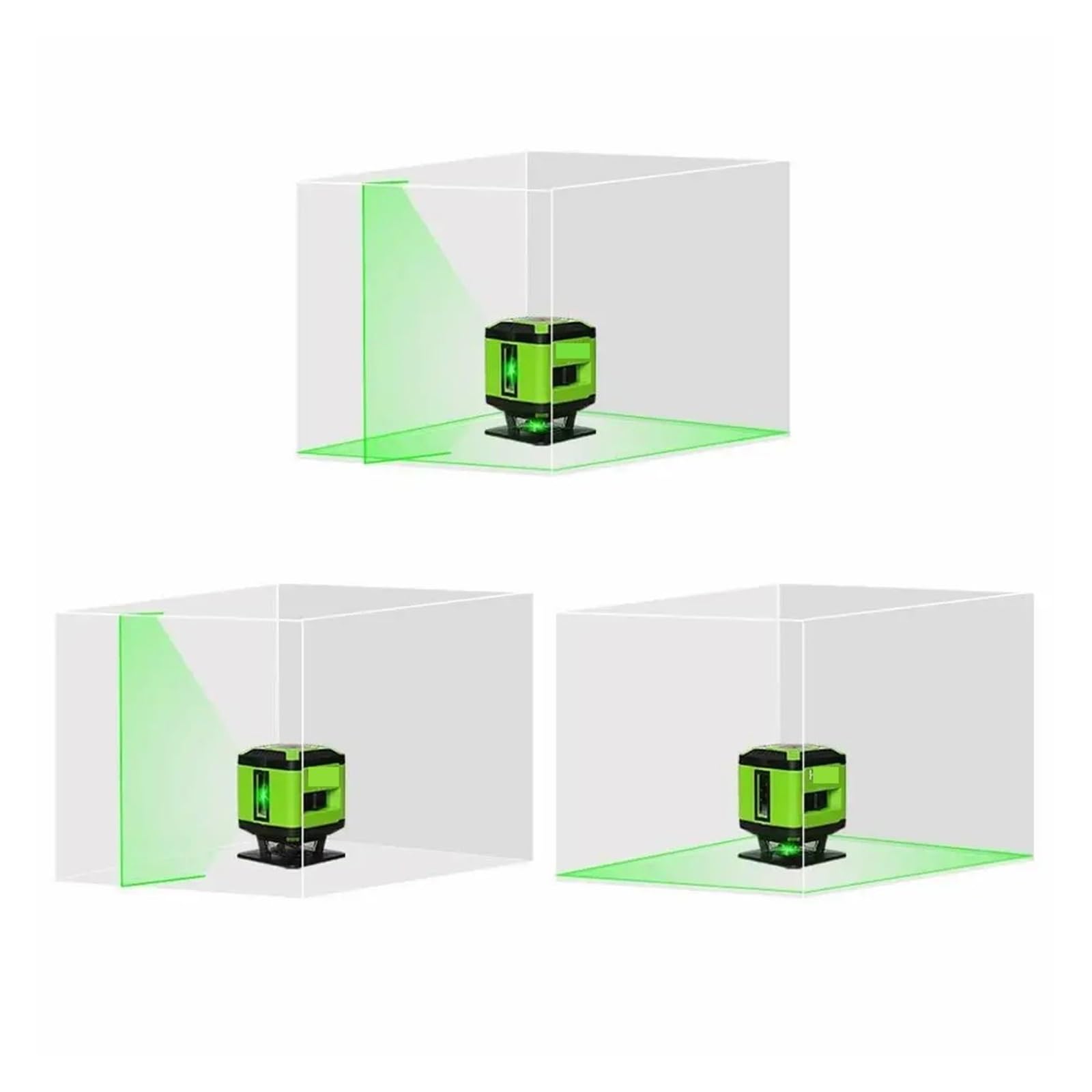 medidor de Distancia láser, Nivel Láser De Piso Rayo Verde, Herramienta Línea Cruzada Autonivelante 360 ​​° para Colocación Azulejos Cuadrados con Base FL360G