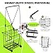 Portable Pickleball Tennis Ball Collector with Wheel, 90 Tennis Balls Capacity, Pickleball Retriever Basket Carrier Gatherer Picker Hopper Container