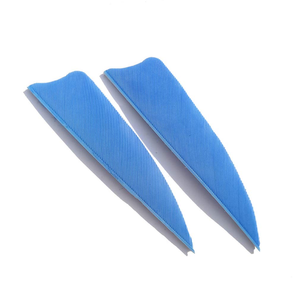 SHARROW 50pcs Arrow Turkey Feathers 3 inch Natural Feather Fletching Right Wing Peltate (Light Blue)
