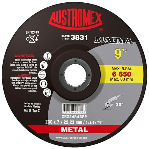 Austromex 3831 ROUGH METAL DISC 9X1 T-27 / 4X7 / 8 