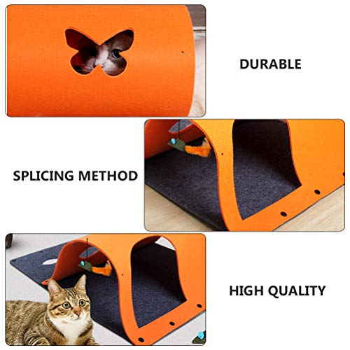 Maca multifuncional para gatos em túnel para animais de estimação com feltro (laranja 44 * 60 cm)