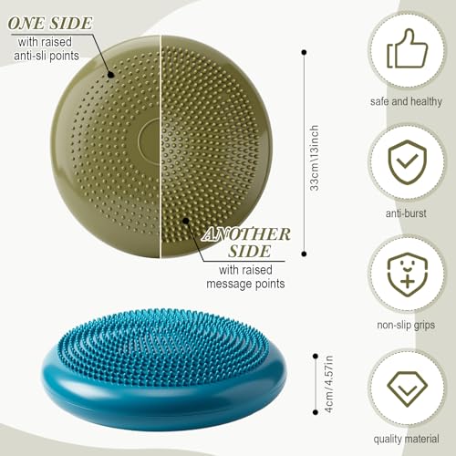Image of Libima 4 Pcs Wiggle Seat for Kids Inflated Wobble Cushion | 13'' Sensory Flexible Seating for Classroom Elementary, Balance Disc for Student Adults Pet Training Office School Home Chair