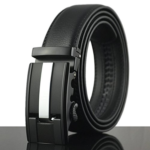Dan Cube Men's Adjustable Leather Belts with Buckle Big and Tall (45"- 54" Waist Adjustable, Black 01)2