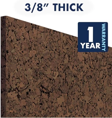 Quartet Cork Tiles, Bulletin Board Cork Panels 12" x 12" x 3/8", Dark Brown, 4 Pack (101)