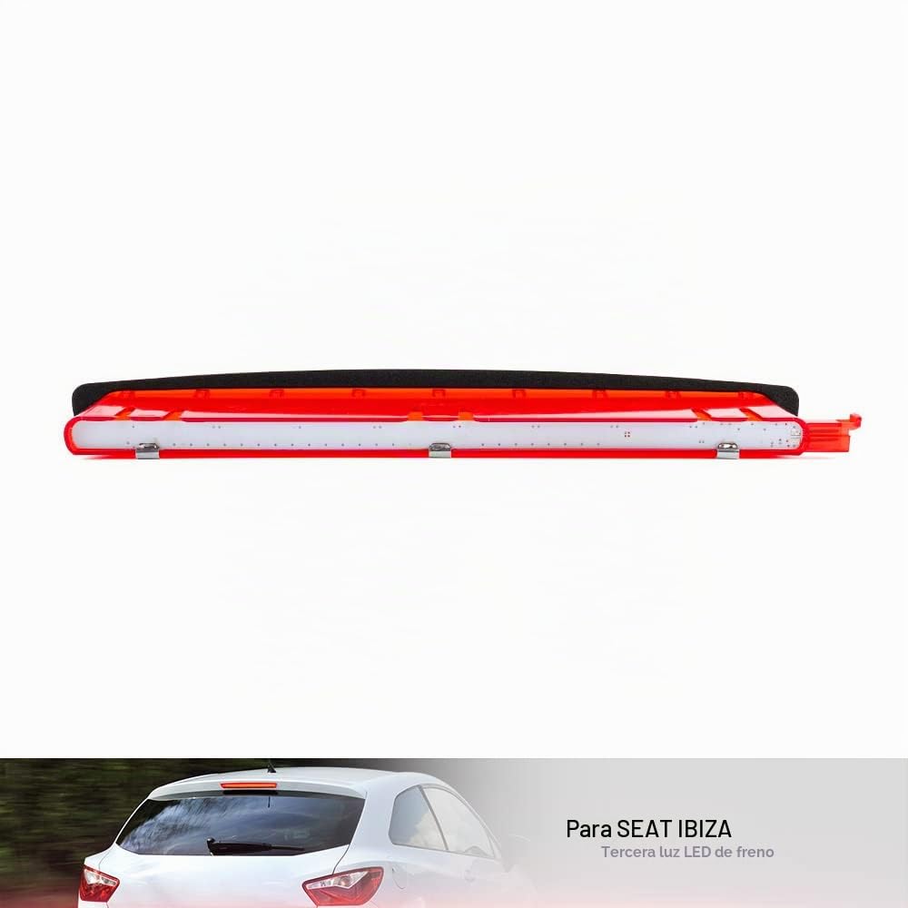 Lente Roja LED Rojo 3ª Tercera Luz de Freno Para Seat Ibiza 6J 6P Leon MK2 Luz de Parada de Montaje Alto Central Trasera Tercera Luz de Freno Adicional OEM#:6J0945097A 6J0945097B