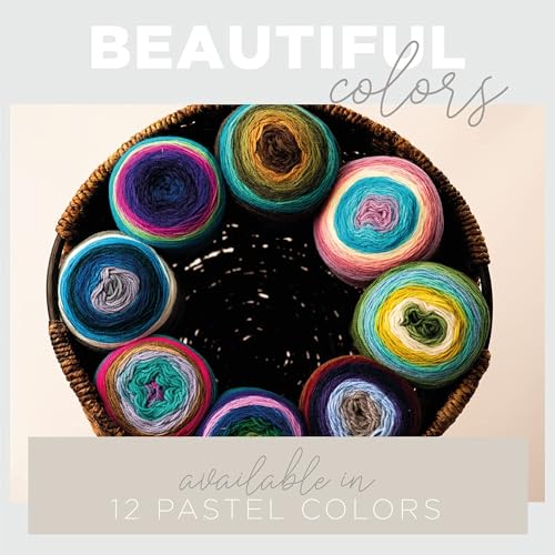 Image of Lion Brand Yarn, Mandala Ombre Variegated Yarn for Crocheting, Knitting, and Crafts, Tranquil, 3 Pack, Soft, Acrylic Fiber for Cozy Blankets, Worsted Weight Sweaters and Colorful Shawls