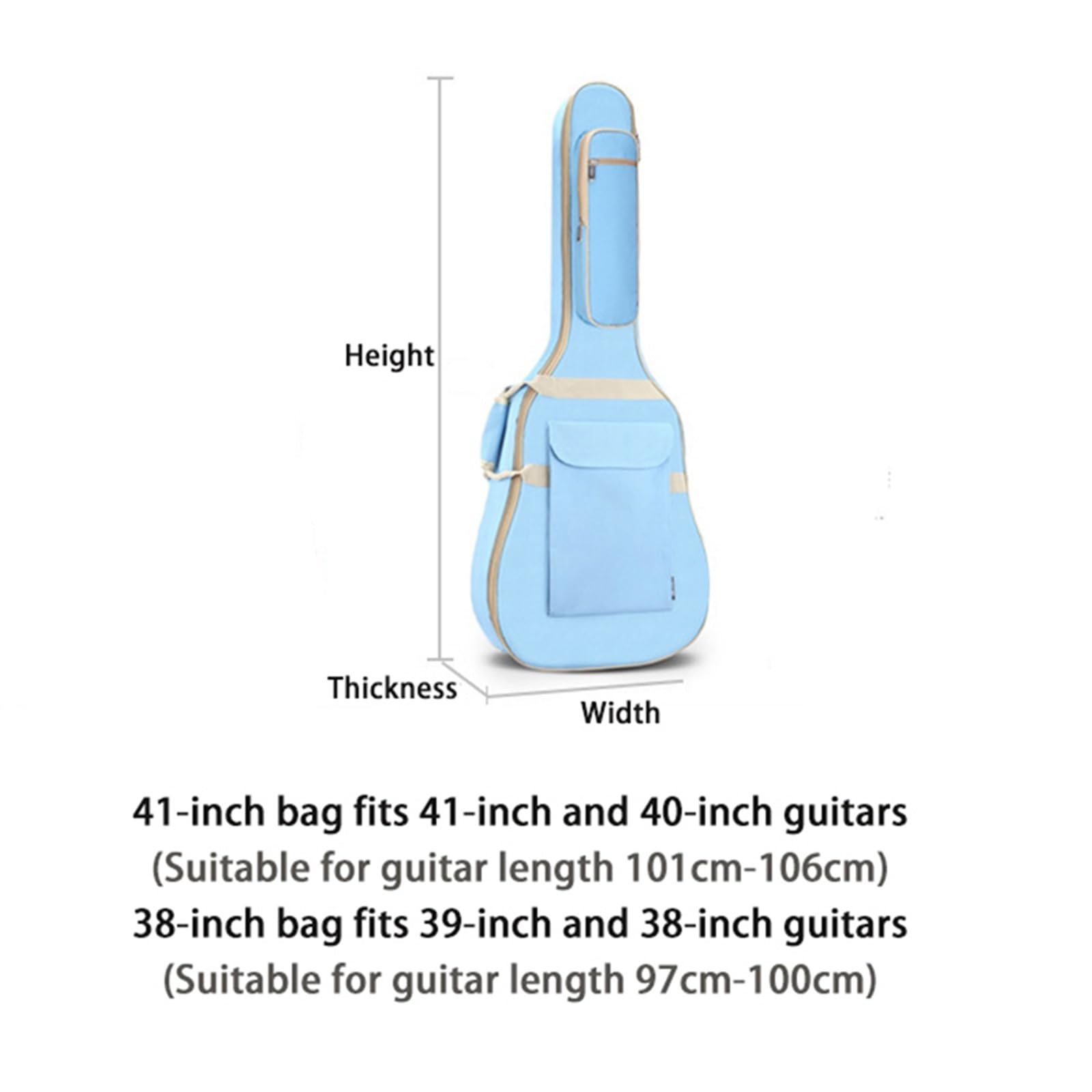 Custodia Chitarra Acustica Borsa for chitarra folk ispessita da 10 mm