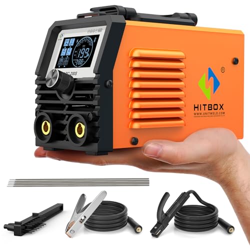 HITBOX 230V Mini Saldatrice Inverter IGBT 2-in-1 – Saldatrice Elettrodo Stick e LIFT TIG Compatta con Display LED, Hot Start e ARC Force, Ideale per Principianti e Fai-da-Te (ARC200S)