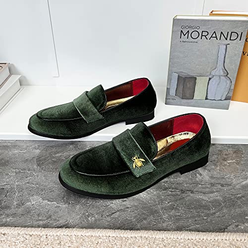 Image of FLQL Men's Luxury Penny Loafer Slip-On Velvet Shoes Party Dancing Shoes Suede Wedding Shoes Plus Size 7-13