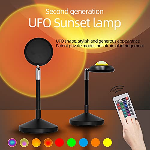 Flyonsea Sunset Lamp Projector Rainbow Projection Lamp, Romantic Visual Led Light With Remote Control&16 Color Changing,Network Red Light With Usb,For Photography/Selfie/Home/Living Room/Bedroom Decor #TOP4
