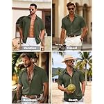 Cotrasen Men's Short Sleeve Button Down Shirts Casual Textured Shirts Summer Beach Vacation Shirt with Pocket - Image 5