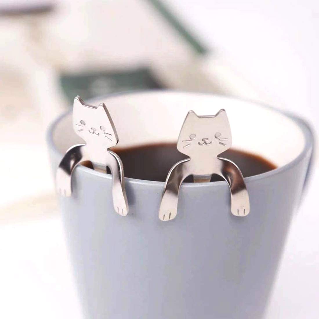 Cucchiaini Da Caffè A Forma Di Gatto, 6 Pièces Cucchiaini Da