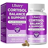 Cortisol Support - 120 Kapseln für 4 Monate - Ashwagandha, Rosenwurz, Holy Basil, Magnesium, L-Theanin, Phosphatidylserin, Vitamin B6 & B12 - für das Hormongleichgewicht - Glutenfrei (1 Stück)