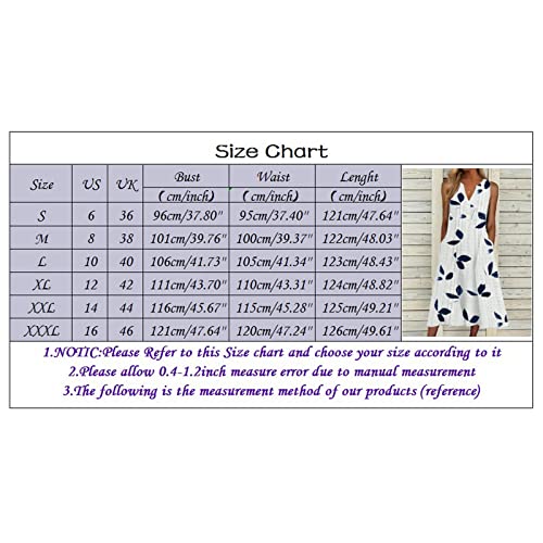 Women Casual Summer Stripe Button V Neck Sleeveless Pocket Holiday Dress Floral Sundress Midi Dress - Image 8