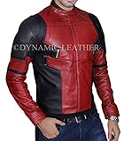 Men's Fashion Dead-Pool Wade Wilson Ryan Reynolds Costume Real Burgandy Waxed Leather Jacket