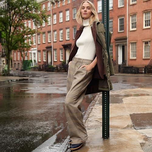 Lands' End Women's Brushed Flannel High Rise Pleated Wide Leg Pants4