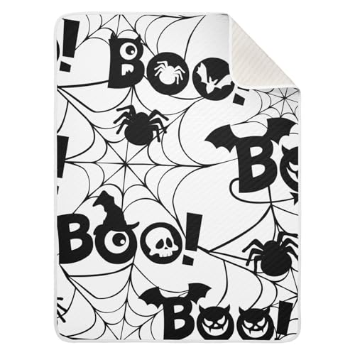 Ollabaky G383908818P749C793S1730 Boo Spider Web Monster Halloween Unisex Baby Blanket Boys Girls Cotton Throw Blanket Swaddle Blanket cover