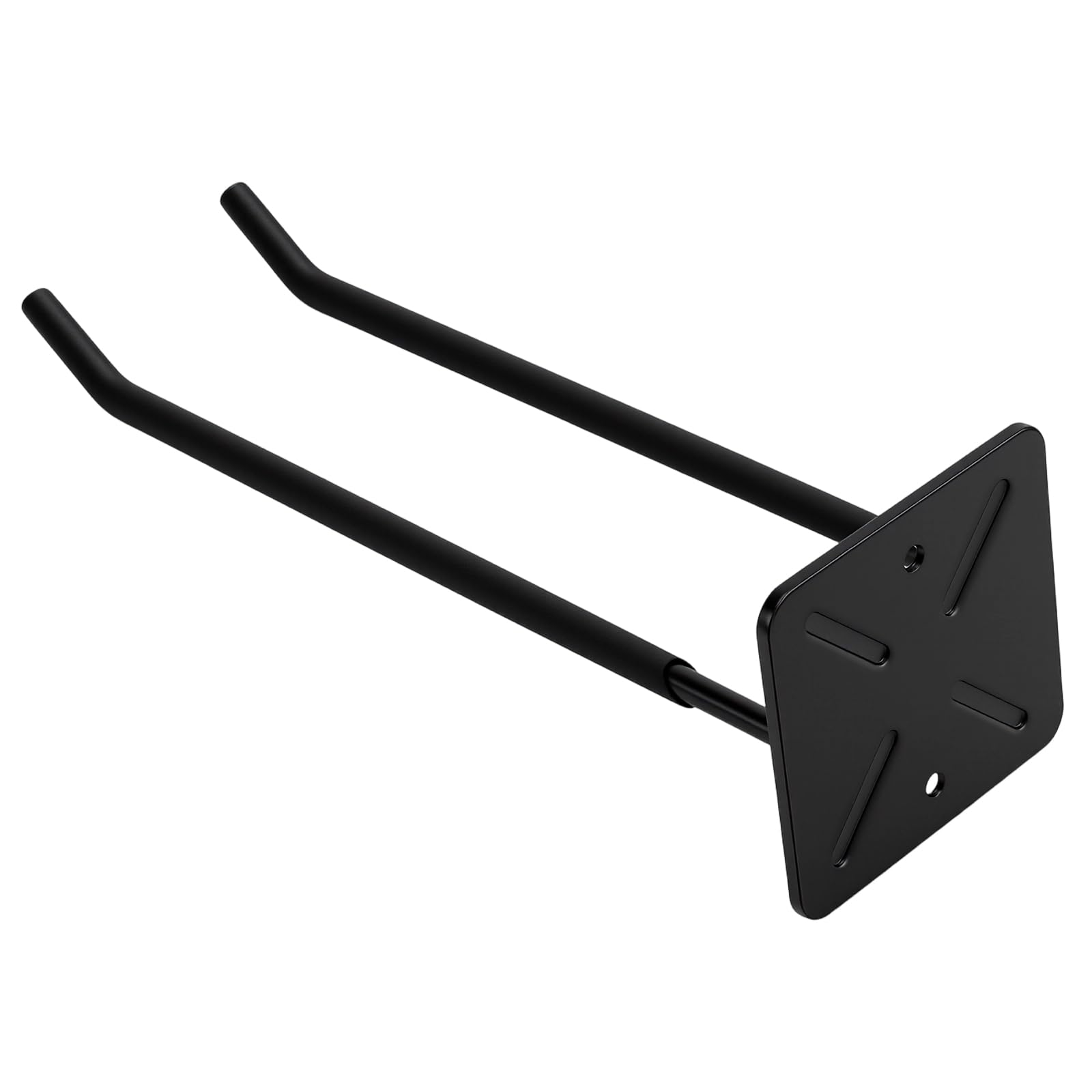Ganci Doppi da Parete per Garage, 4 Pezzi, Porta Pneumatici e Attrezzi da Giardino, Ferro Nero 31 cm, Portata 45 kg