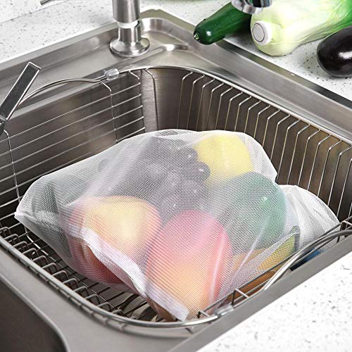 12 Pçs Reutilizáveis Sacos de Malha com Cordão para Produzir Frutas Sacos de Legumes Saco de Compras