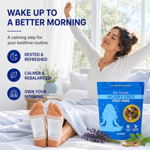 Image of Sole Serenity Worry-Free Overnight Foot Pads for Relaxation with Zeolite, Magnesium, & Holy Basil - 20 Pack