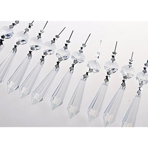 Sun Cling Clear Chandelier Icicle Crystal 50mm, Pack of 20 Cover