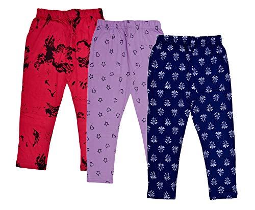 Image of IndiWeaves Girls Regular Fit Cotton Leggings (71800-101112-IW-B-P3-34 Magenta, Purple, Blue 14 Years-16 Years)