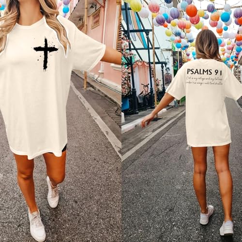 Christian Shirt Women Psalms 91 Jesus Love T-Shirt Religious Christian Shirt Bible Verse Tees Tops2
