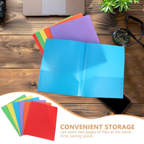 Zerodeko 6pcs Plastic Two Pocket Folders with A4 Pocket Design and Dual Page Clamps, Water Resistant Pp Material for Large Capacity Storage and Organizing Office Documents, for Projects - Image 8
