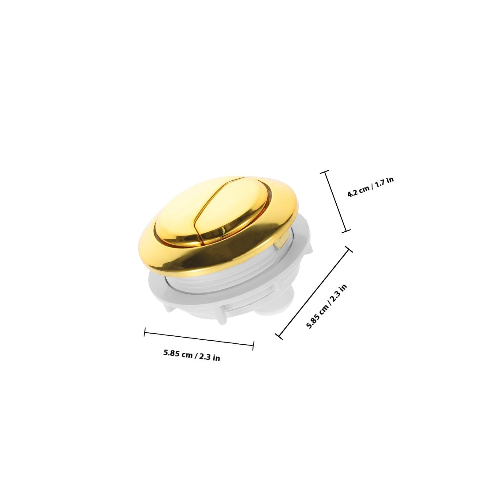 Botón de Doble Descarga para Cisterna de Inodoro, Plástico Dorado | Accesorio de Reemplazo Pulsador Doble, Pieza de Baño para Tapa de Tanque, Diseño