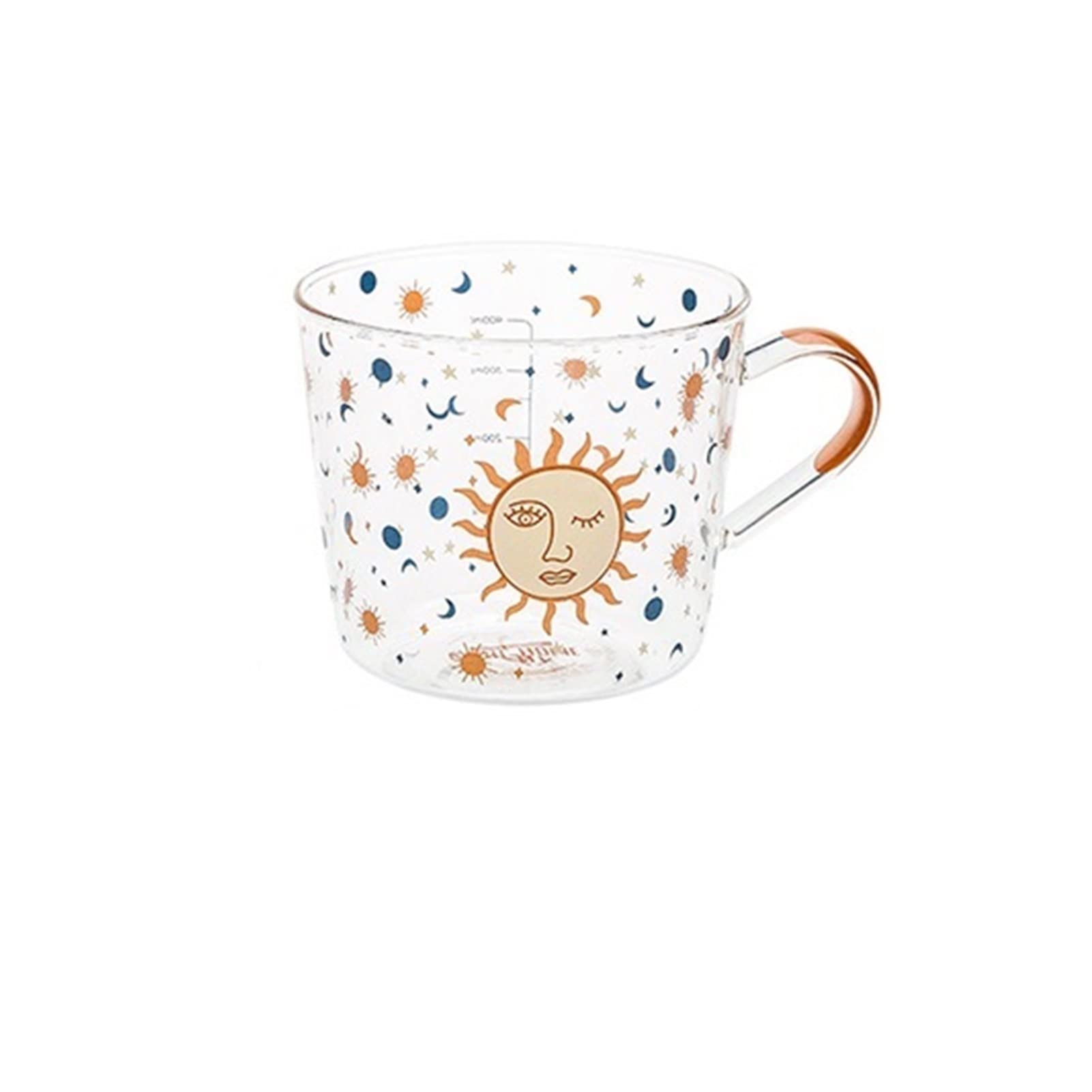 Tasse de verre avec échelle pour mesurer l'eau du petit déjeuner