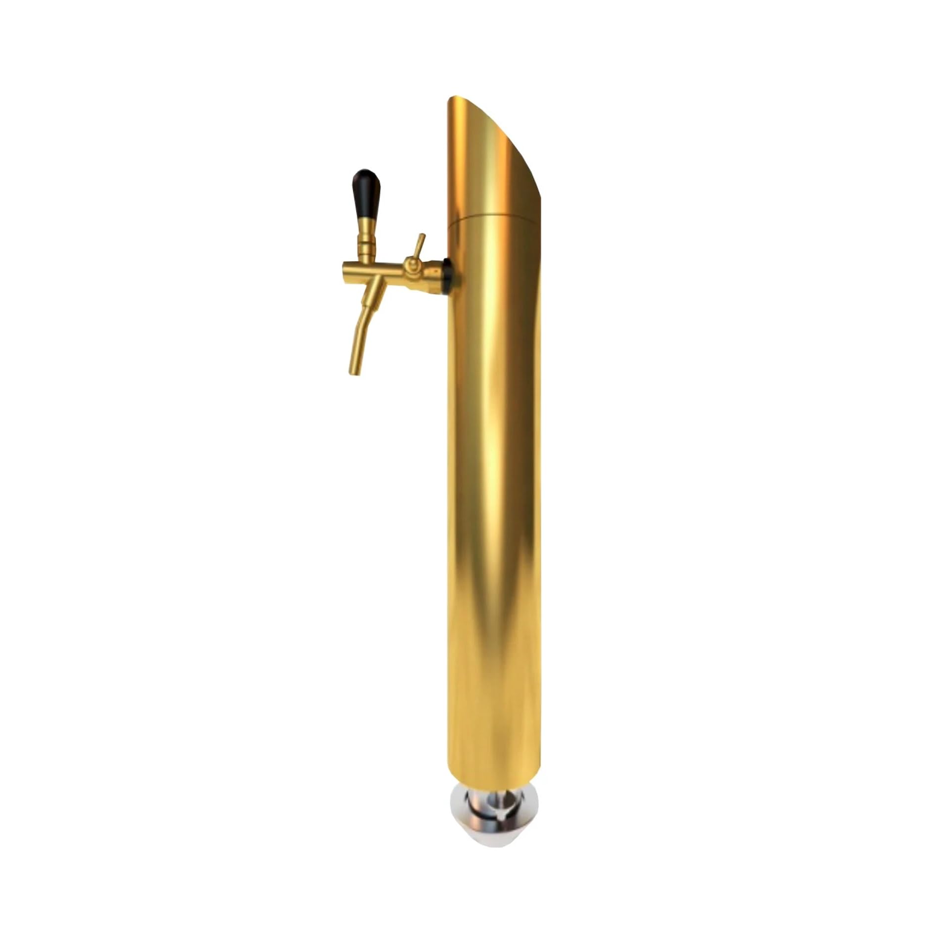 Colonne de Bar Tireuse à Bière Modèle Tower TIN Or Résistante aux Rayures, 1 Voie, Hauteur 51 cm, Diamètre 80 mm, Équipement Pro pour Bars Restaurants