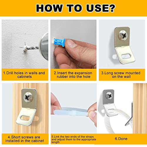 Cinghie Antiribaltamento per Mobili, Kit di