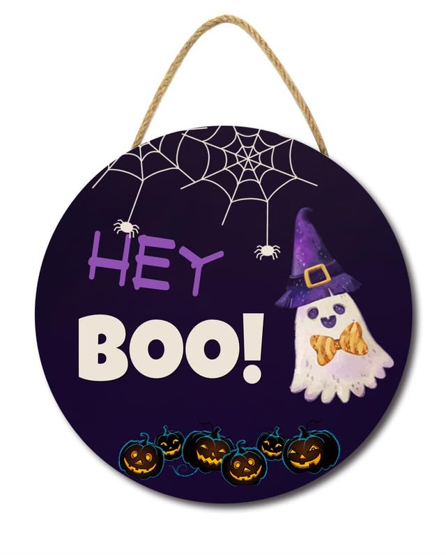 Appendiabiti per porta con fantasma di Halloween, in legno, decorazione